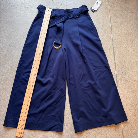Lauren Ralph Lauren Cropped Pleated Wide Leg Trousers  Sz MEDIUM With Bel… - Picture 13 of 16